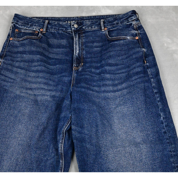 American Eagle Jeans Womens 20 Long (37x33) Curvy Super Hi-Rise Baggy Wide Leg - Picture 5 of 12